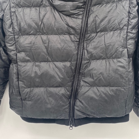 Nike Down Fill Puffer Jacket Asymmetrical Full Zip Hooded Black Size Small - Picture 6 of 15